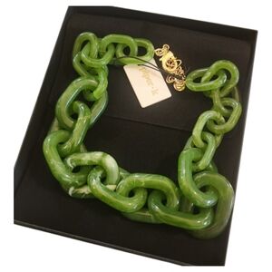 Green Resin Chunky Piper K Link Necklace